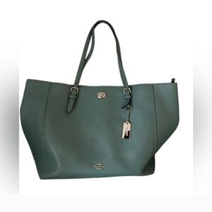Coach Teal Leather Tote Bag